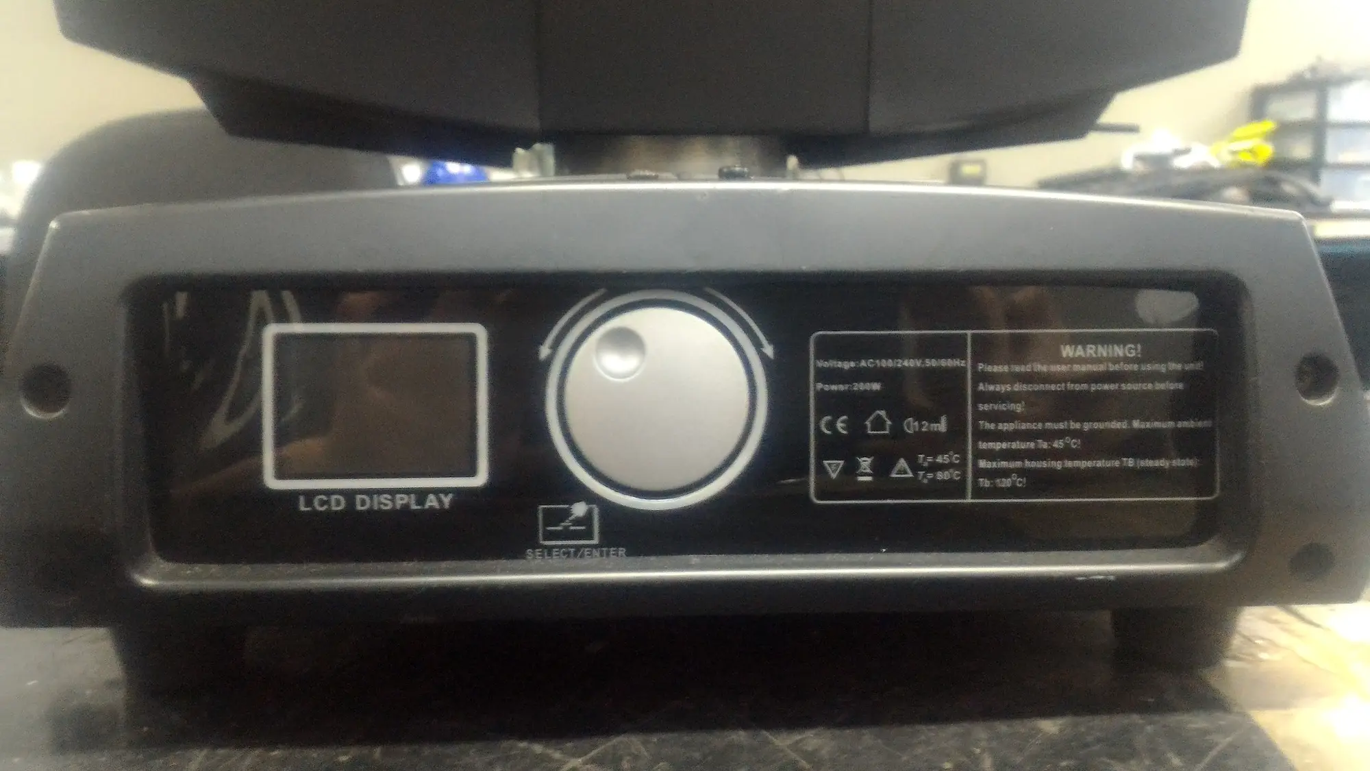 Moving Beam 200W — painel de controle